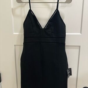 Lulu's Black Sheath Cocktail Dress with Spaghetti Straps